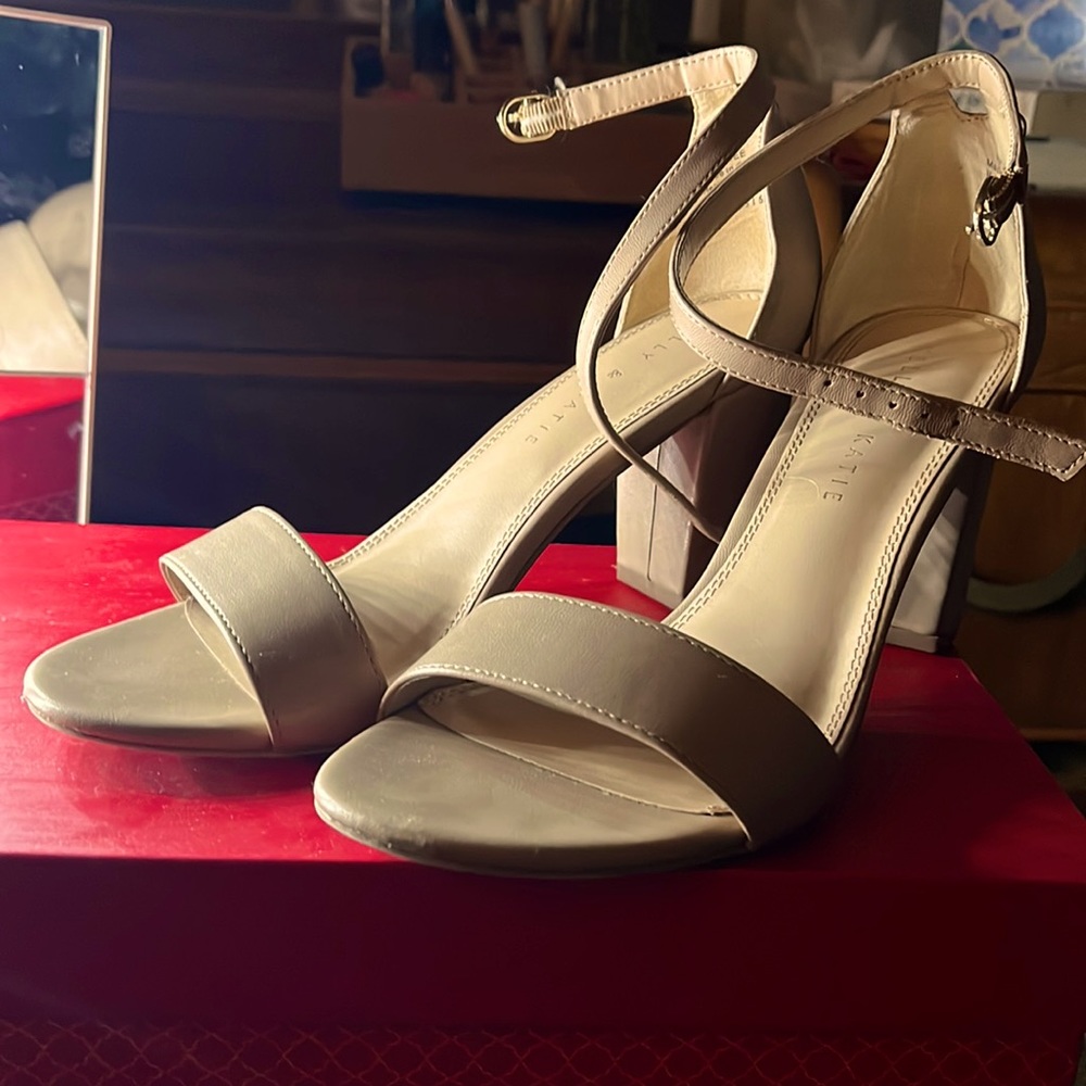 Kelly and Katie tan high heel tops